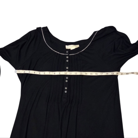 Eileen West Modal Black Long Sleeve Nightgown Pajama Dress Women's Medium Button - Picture 4 of 6